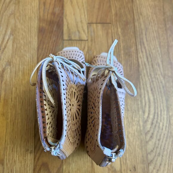 Jeffrey Campbell Rodillo Lace Up Perforated Leather Wedges Heels 7 - Picture 9 of 13